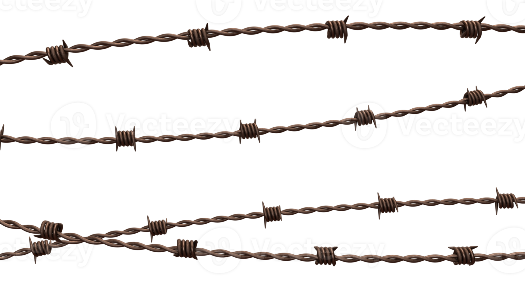 The rusty barbed wire image 3d rendering. png