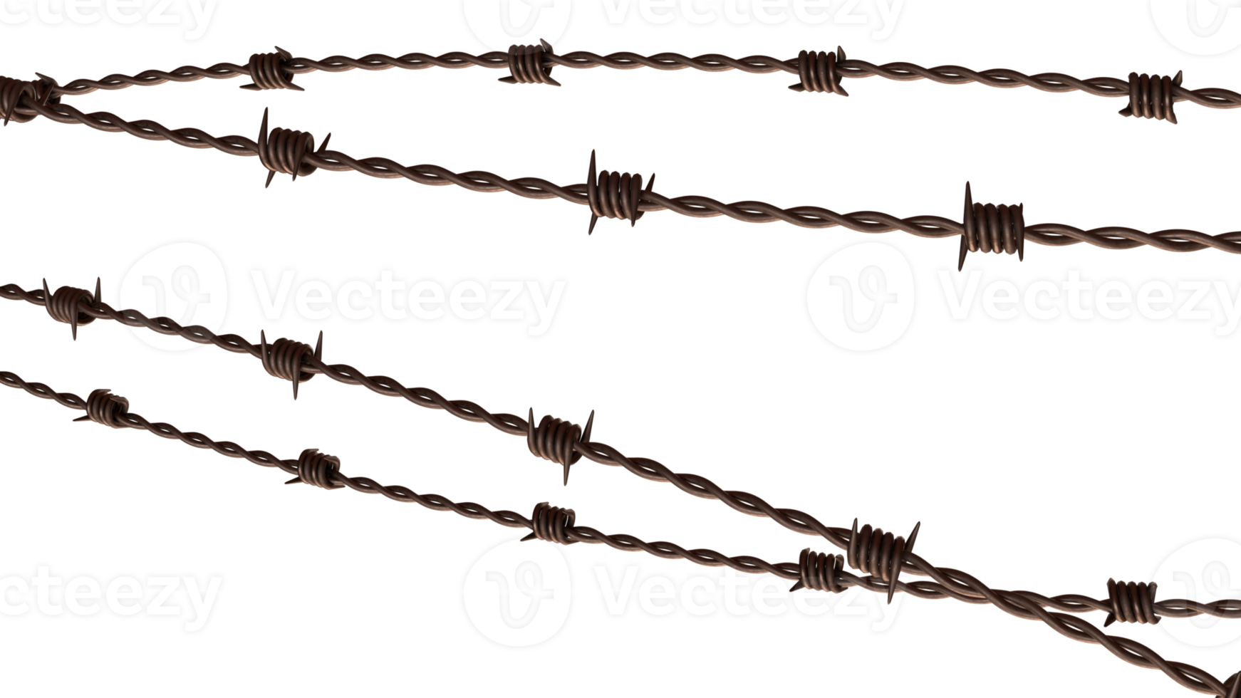 The rusty barbed wire image 3d rendering. png