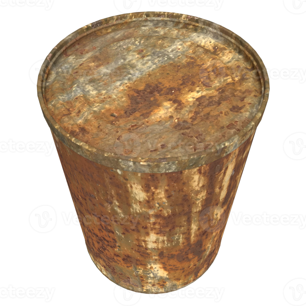 The rusty can image 3d rendering. png
