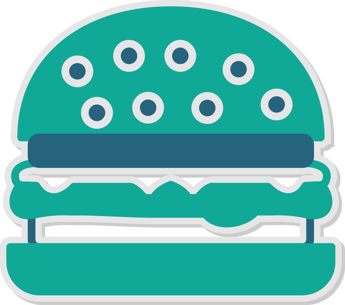 Burger Sticker Icon vector