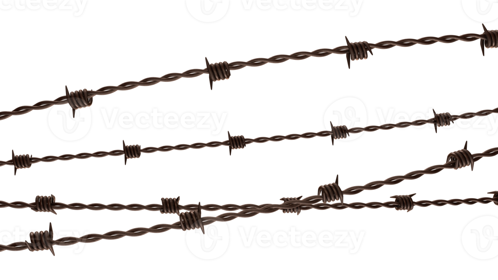 The rusty barbed wire image 3d rendering. png