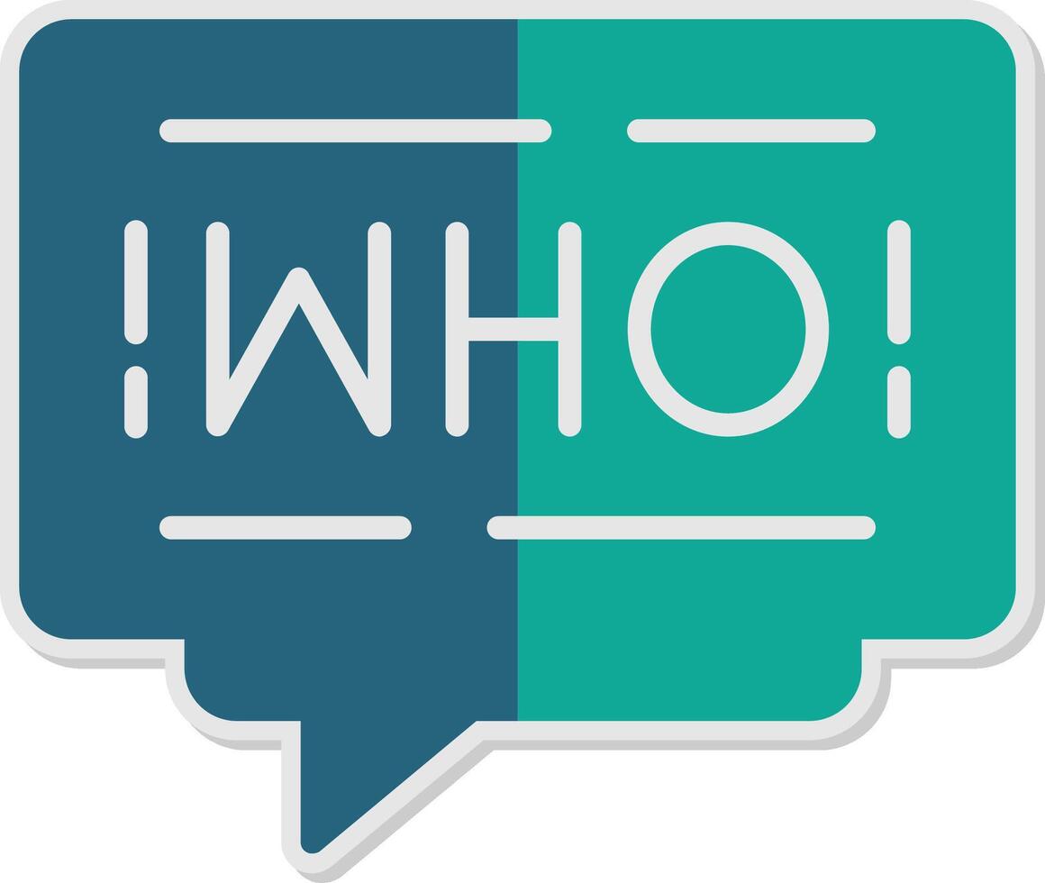 Who Sticker Icon vector