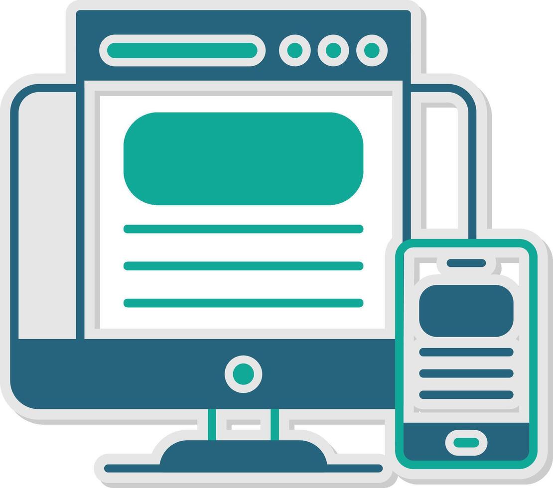 Responsive Design Sticker Icon vector