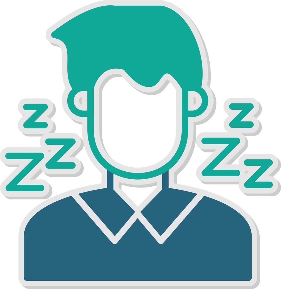 Tiredness Sticker Icon vector