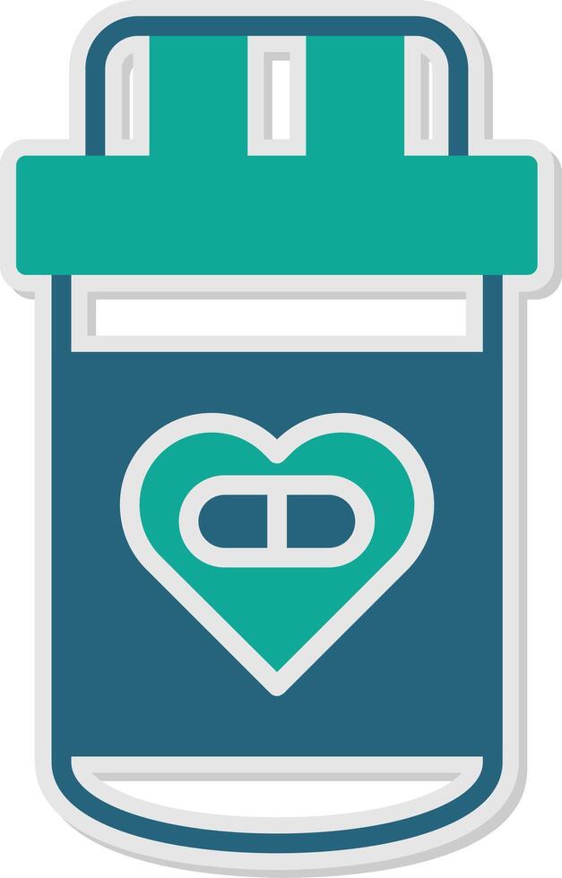 Heart Medicine Sticker Icon vector
