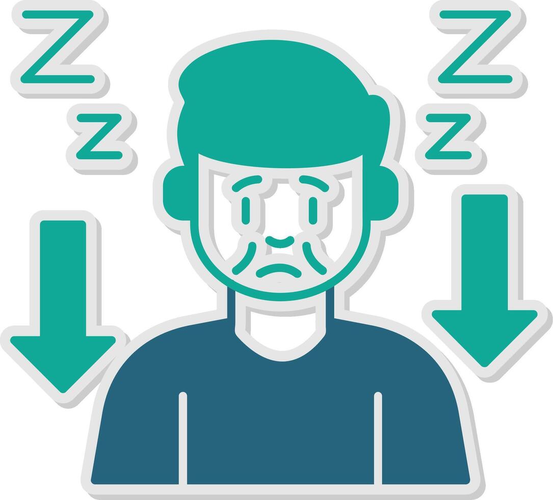 Tiredness Sticker Icon vector