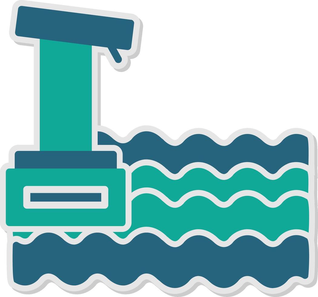 Diving Board Sticker Icon vector