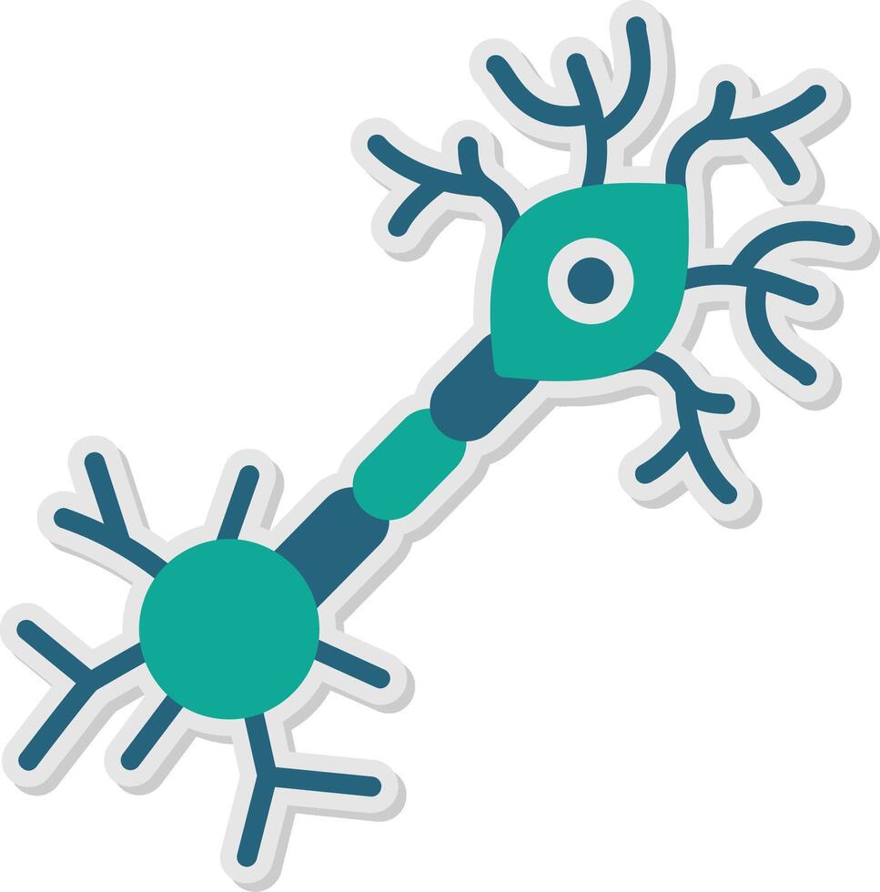 Multipolar Neuron Sticker Icon vector