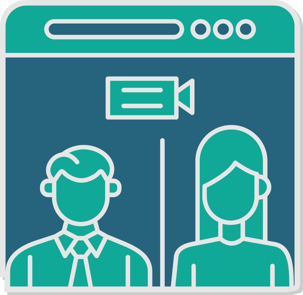 Web Conference Sticker Icon vector