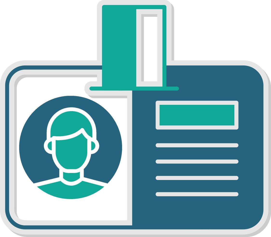 Id Card Sticker Icon vector