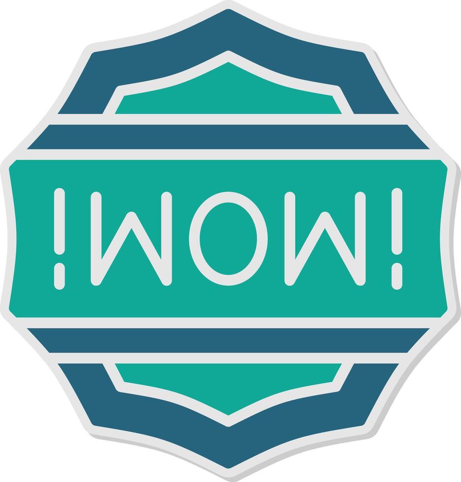 Wow Sticker Icon vector