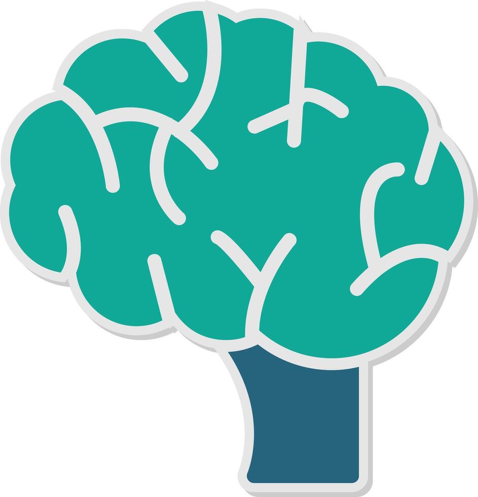 Human Brain Sticker Icon vector