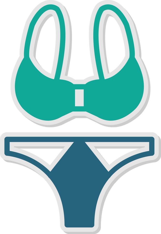 Swimsuit Sticker Icon vector