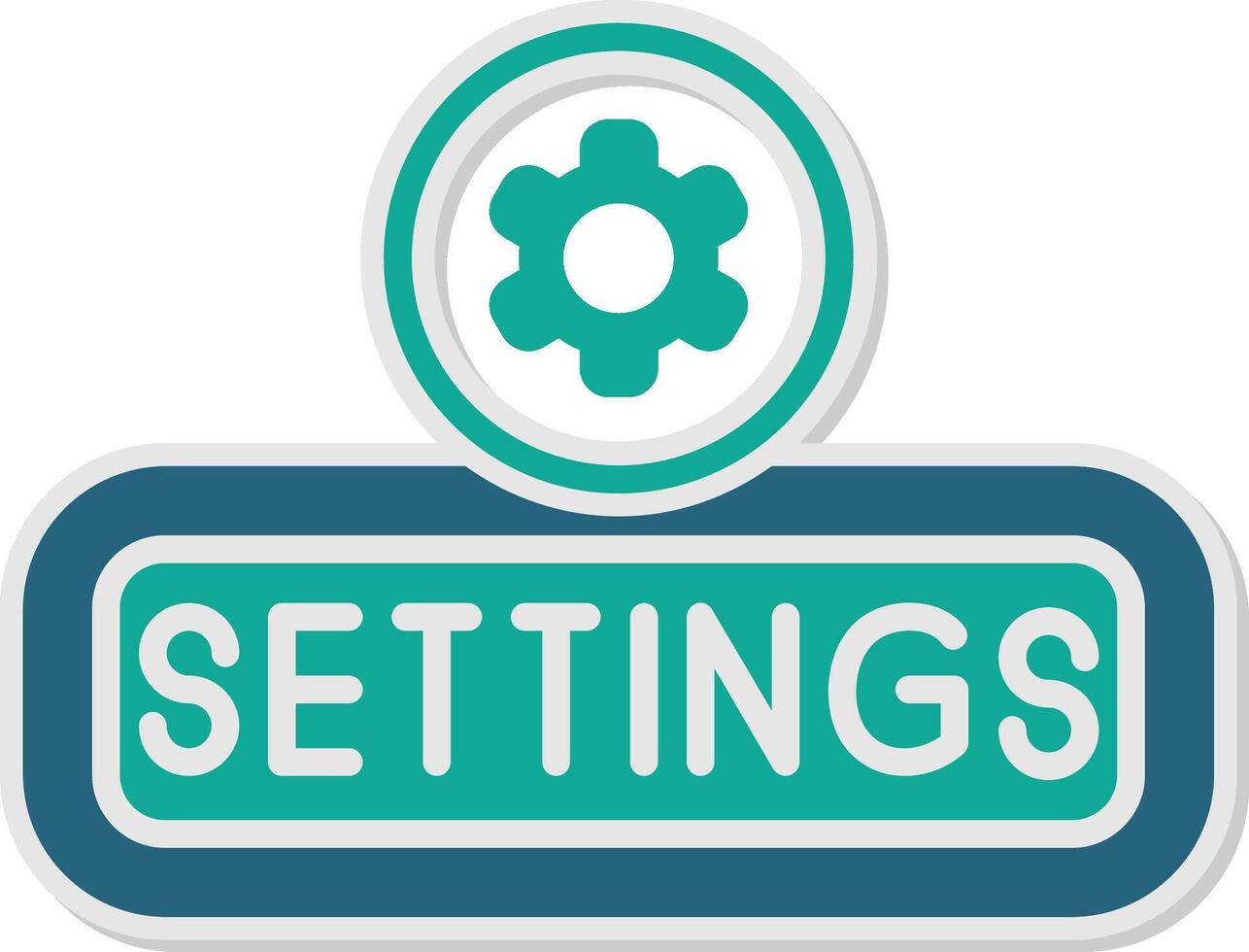 Setting Sticker Icon vector