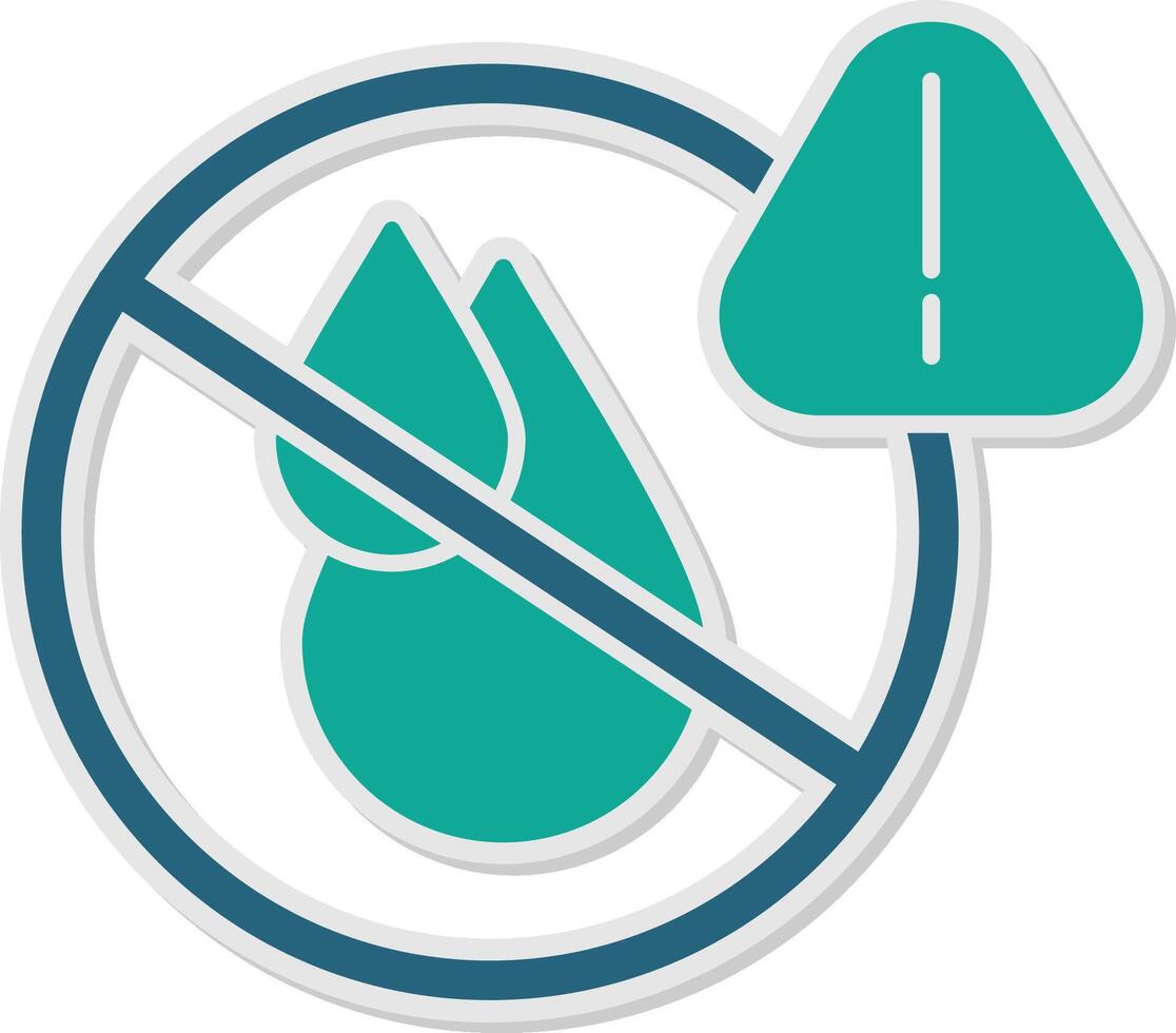 No Water Sticker Icon vector