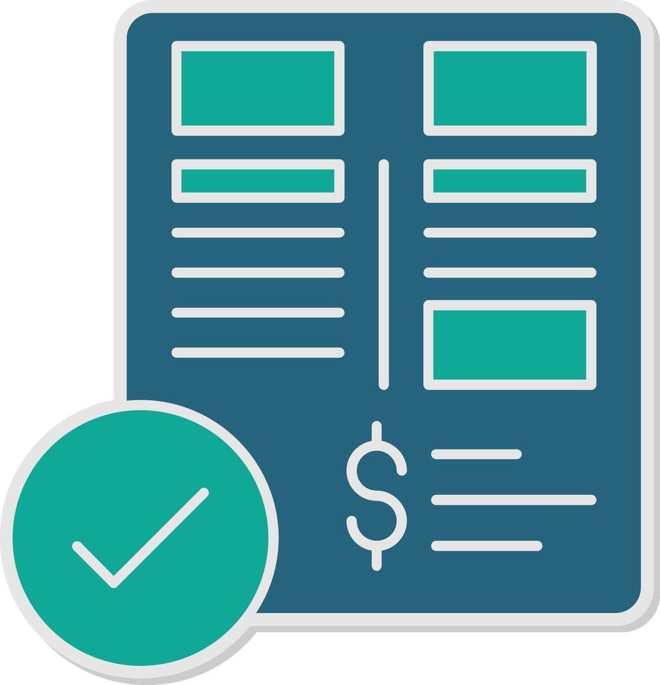Balance Sheet Sticker Icon vector