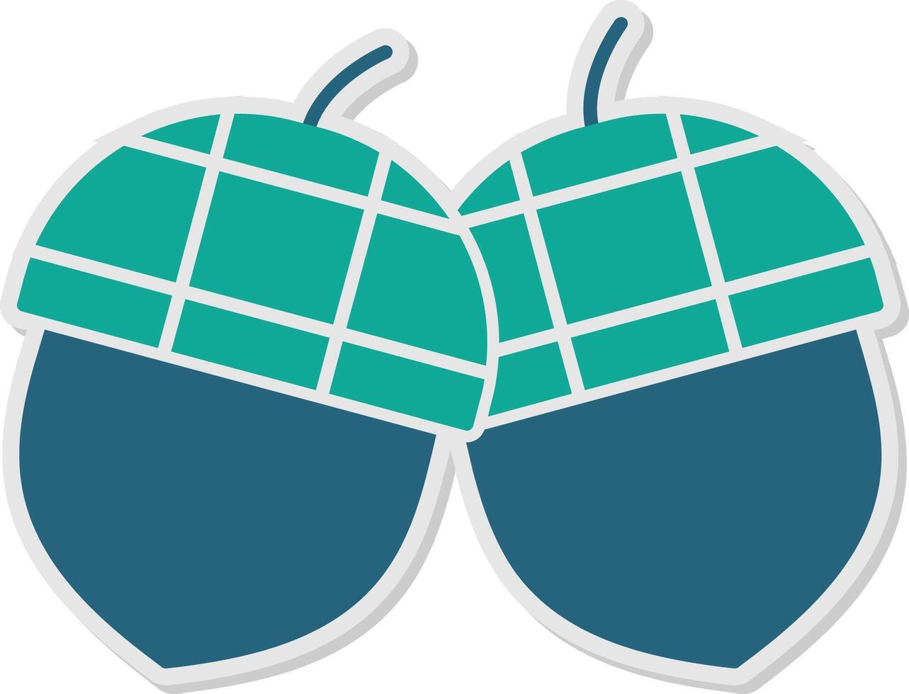 Acorn Sticker Icon vector