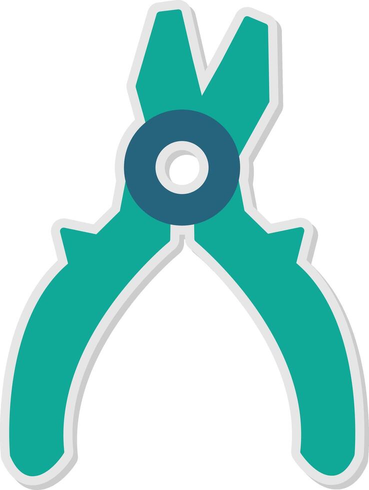 Pliers Sticker Icon vector