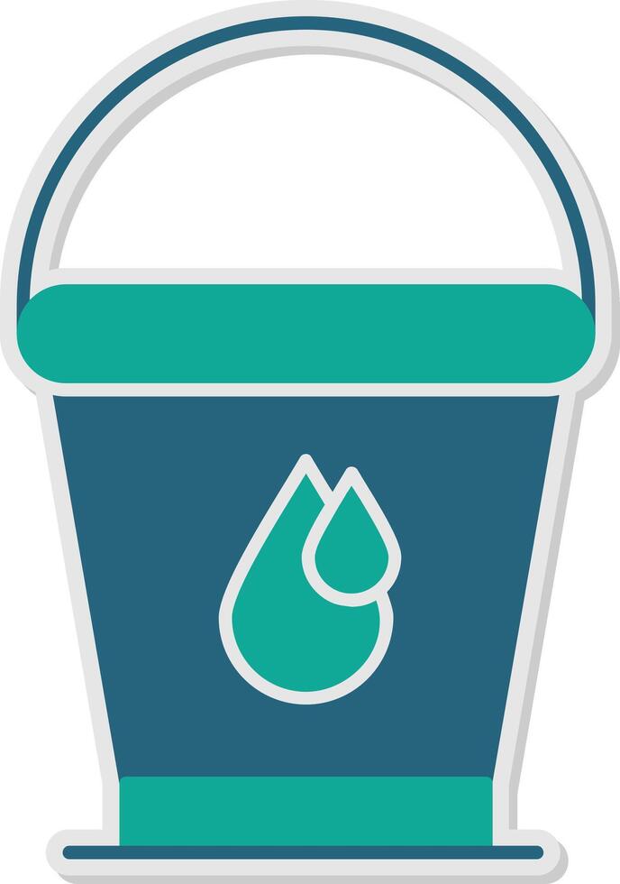 Water Bucket Sticker Icon vector