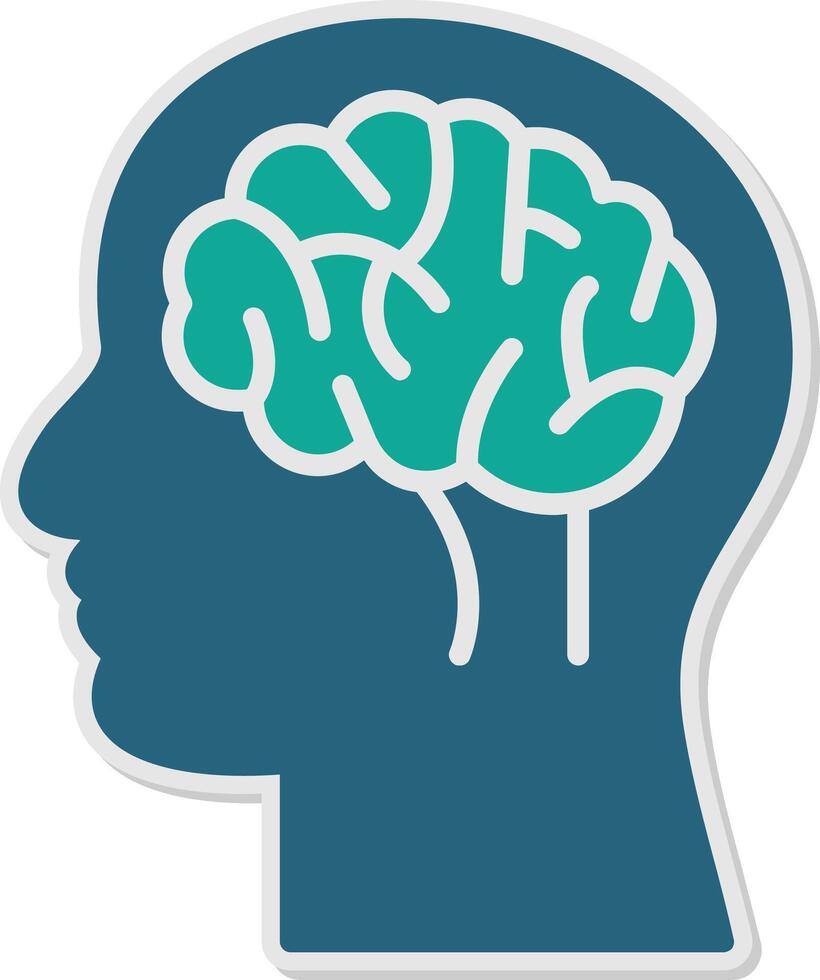 Brain Sticker Icon vector