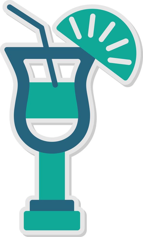 Cocktail Sticker Icon vector