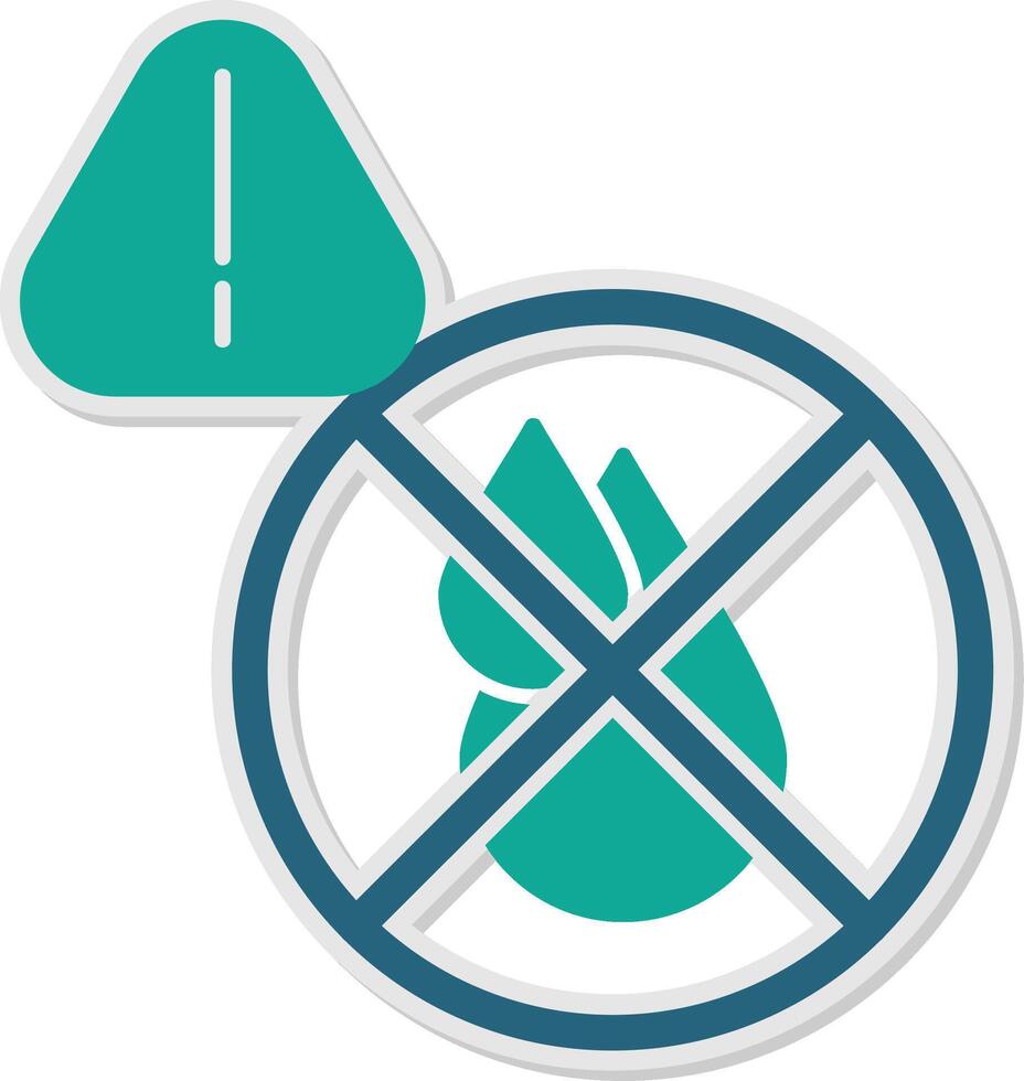 No Clean Water Sticker Icon vector