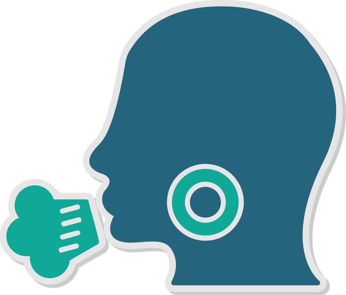 Cough Sticker Icon vector