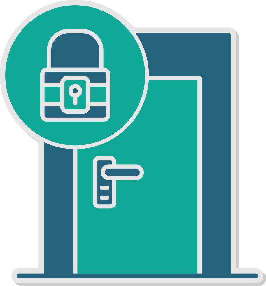 Door Lock Sticker Icon vector