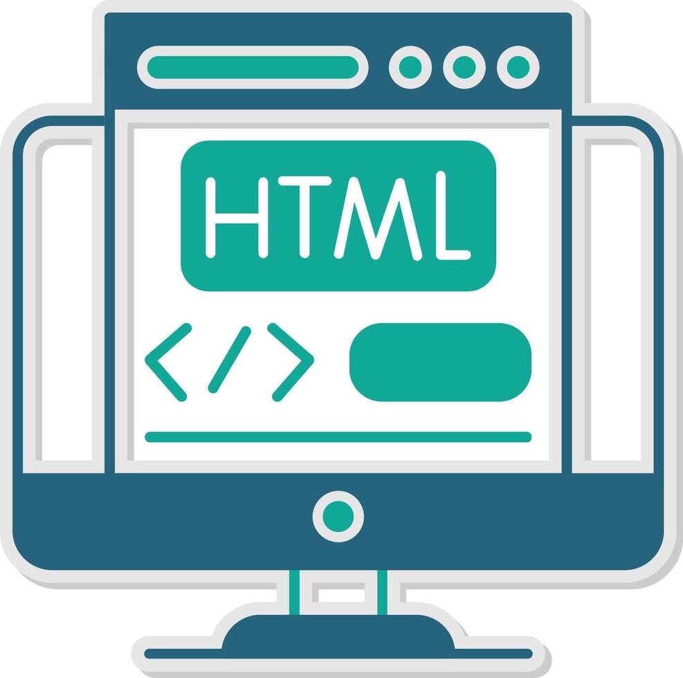 Html Sticker Icon vector