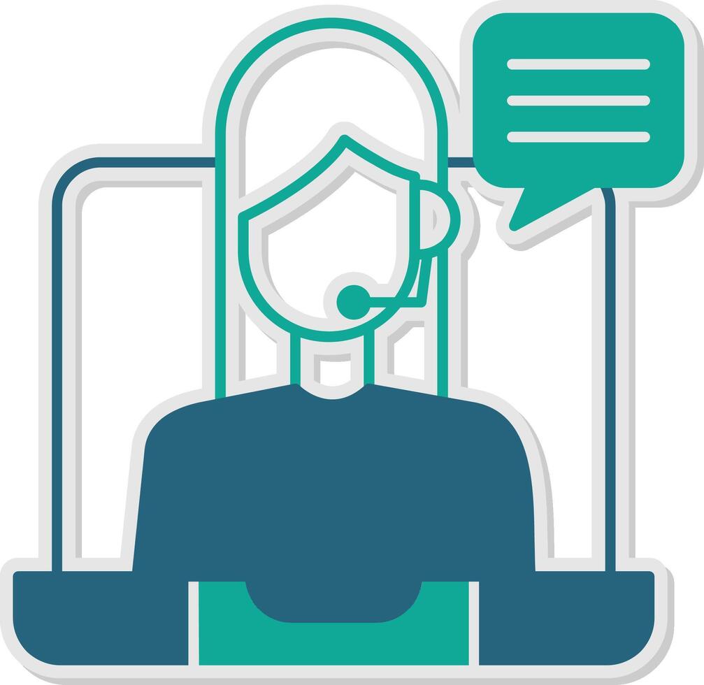 Remote Worker Sticker Icon vector