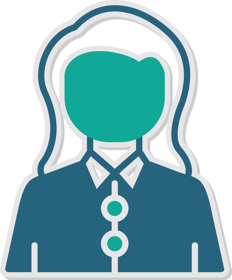 Woman Sticker Icon vector