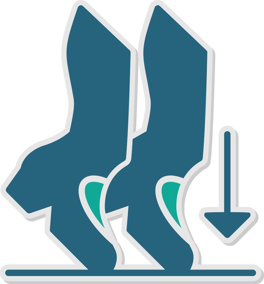 Toe Stand Sticker Icon vector
