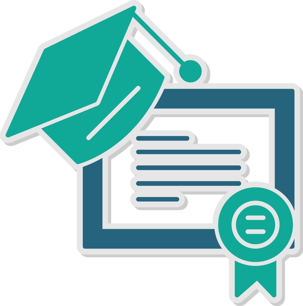 Graduation Sticker Icon vector