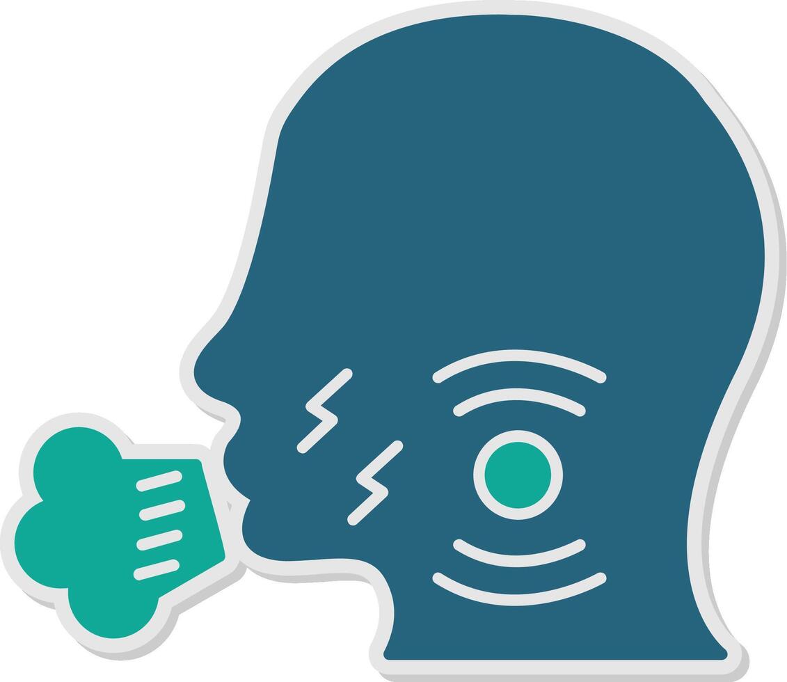 Cough Sticker Icon vector