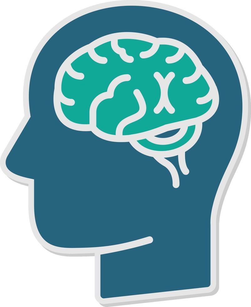 Brain Sticker Icon vector