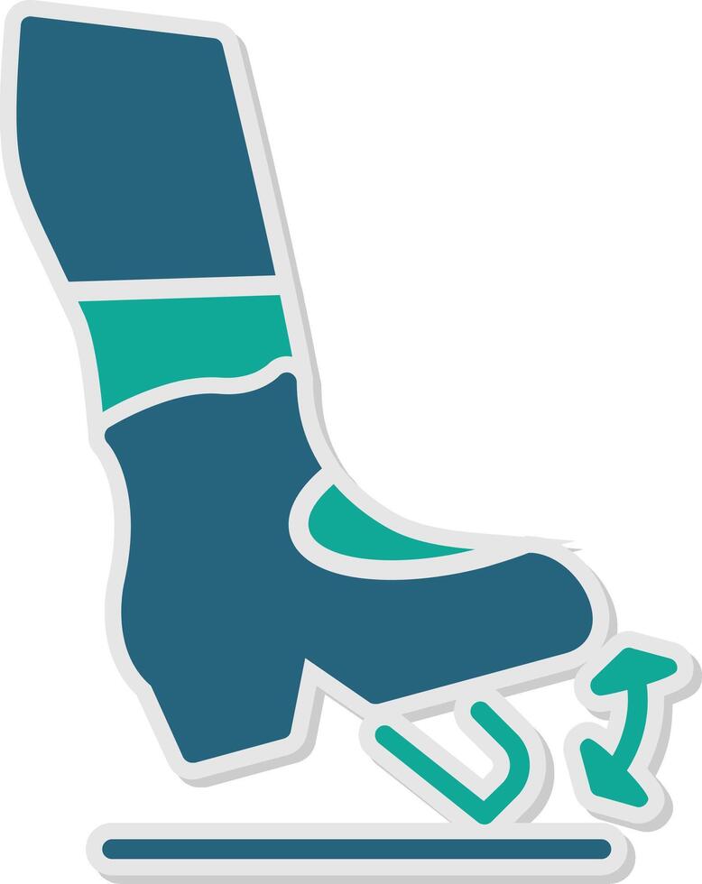 Ankle Flex Sticker Icon vector