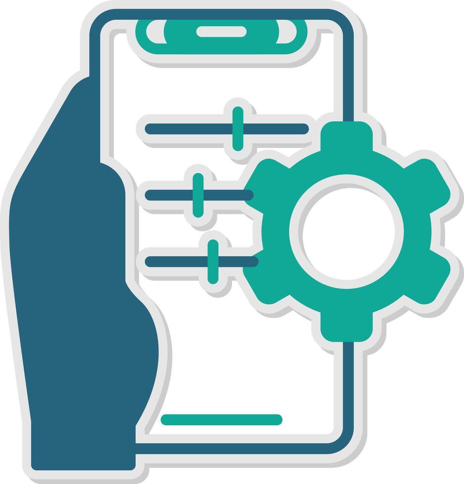 Setting Sticker Icon vector