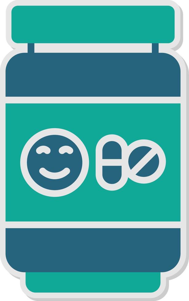 Antidepressant Sticker Icon vector