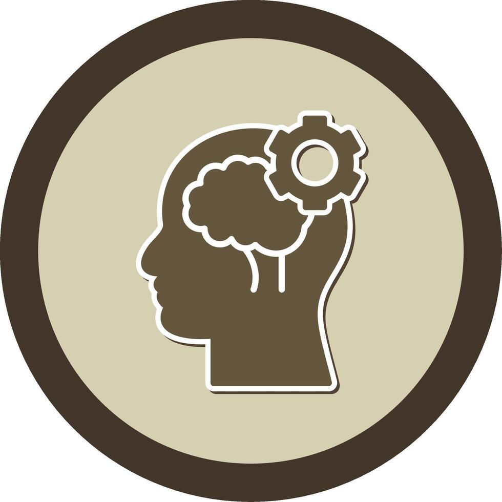 Cognitive Function Sticker Circle Icon vector