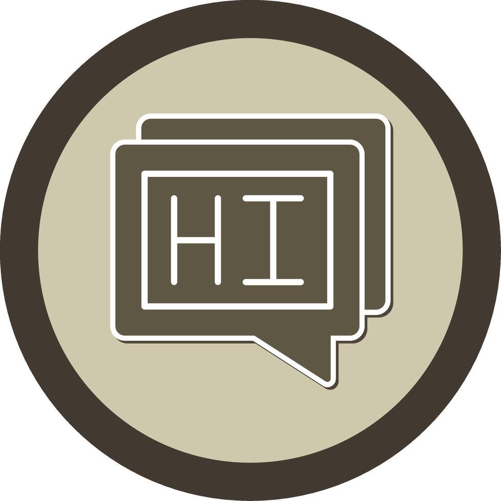 Hi Sticker Circle Icon vector