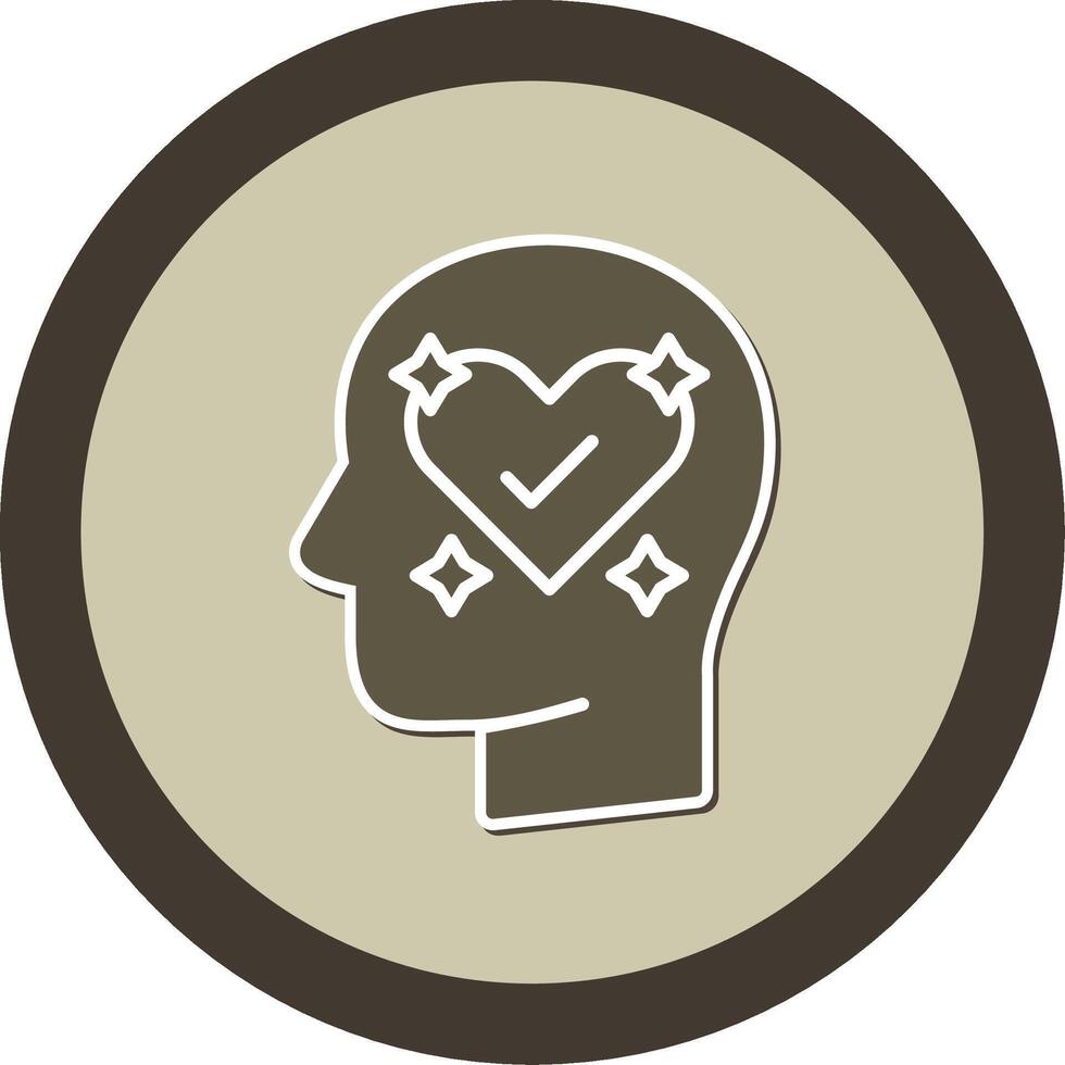 Mental Care Sticker Circle Icon vector