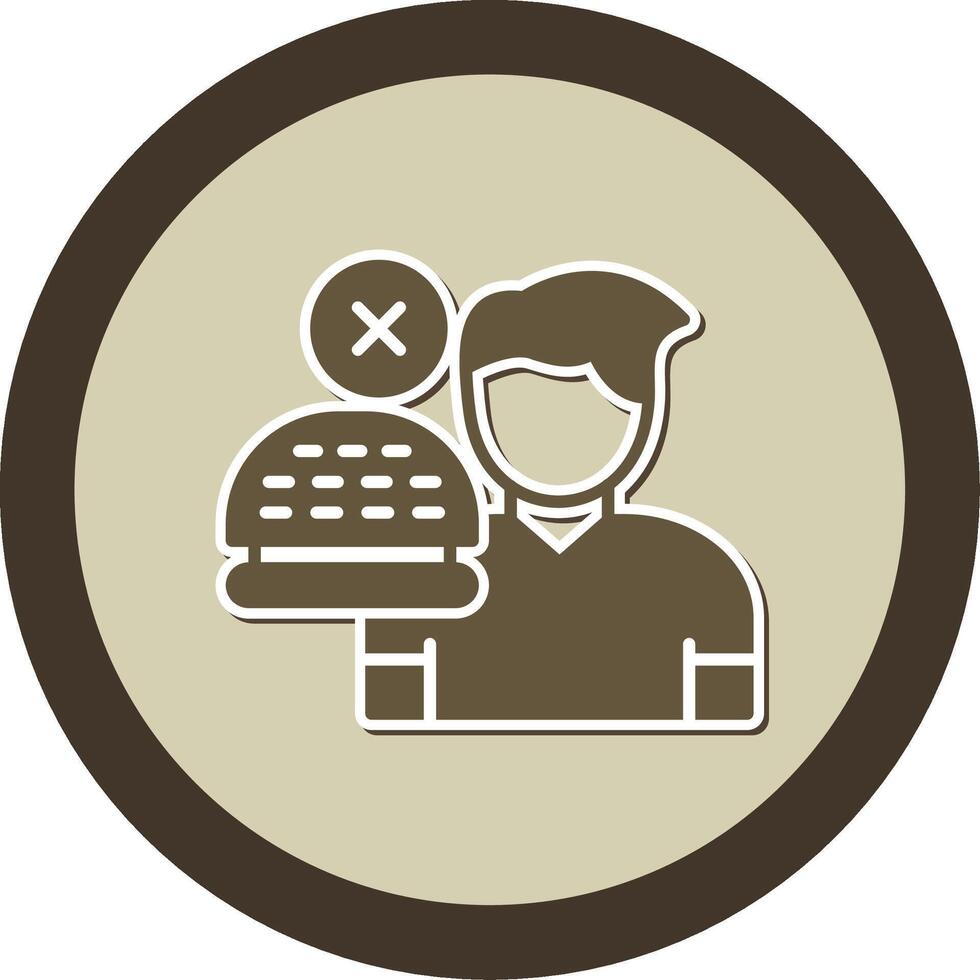 No Appetite Sticker Circle Icon vector