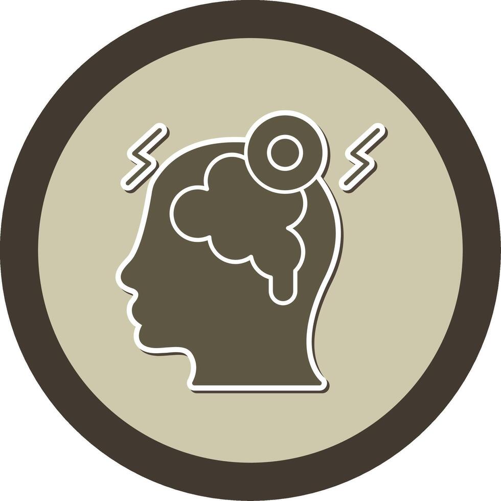 Headache Sticker Circle Icon vector