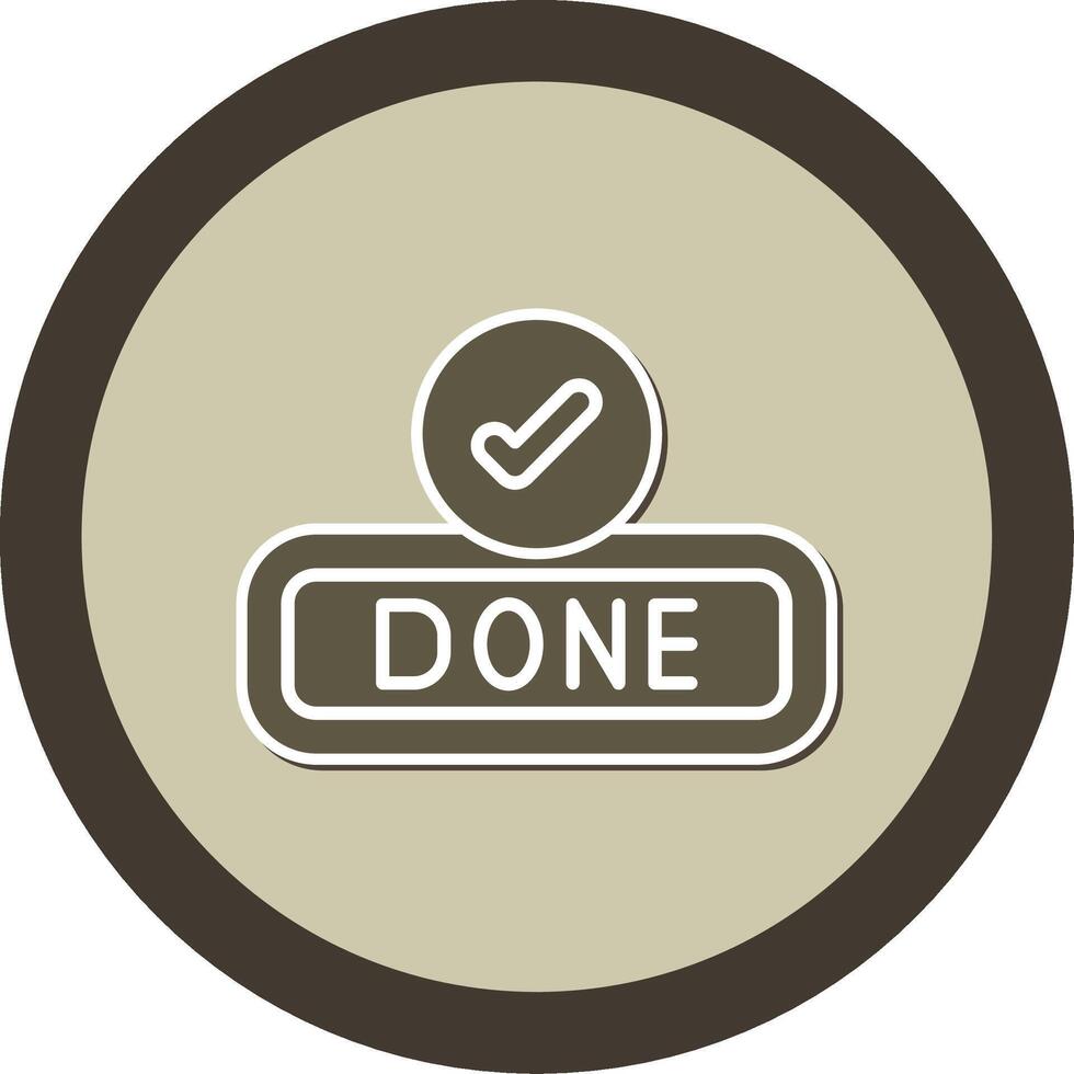 Done Sticker Circle Icon vector