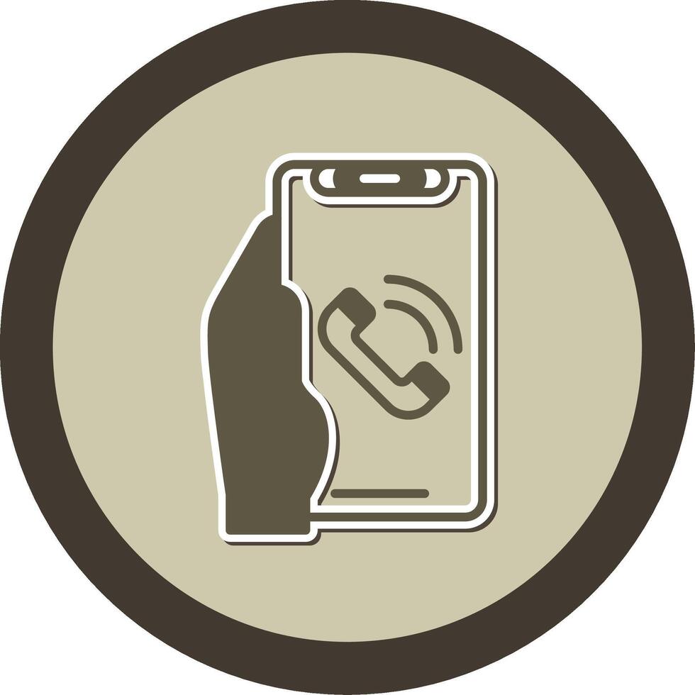 Phone Call Sticker Circle Icon vector