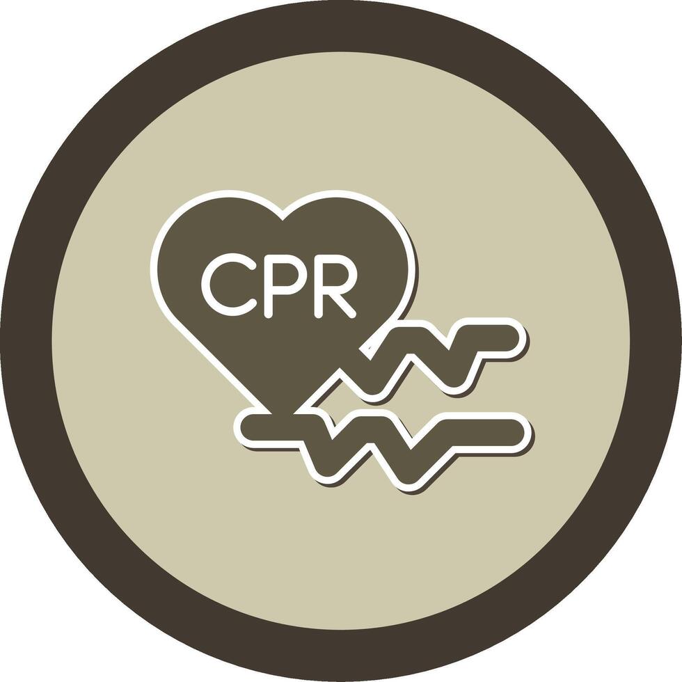 Cpr Sticker Circle Icon vector