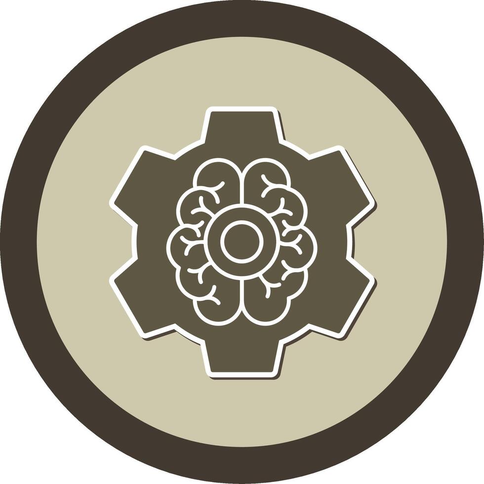 Brain Functions Sticker Circle Icon vector