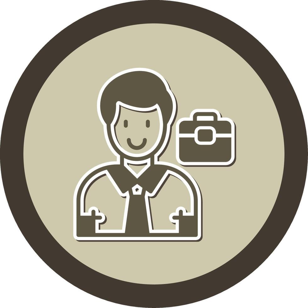 Businessman Sticker Circle Icon vector