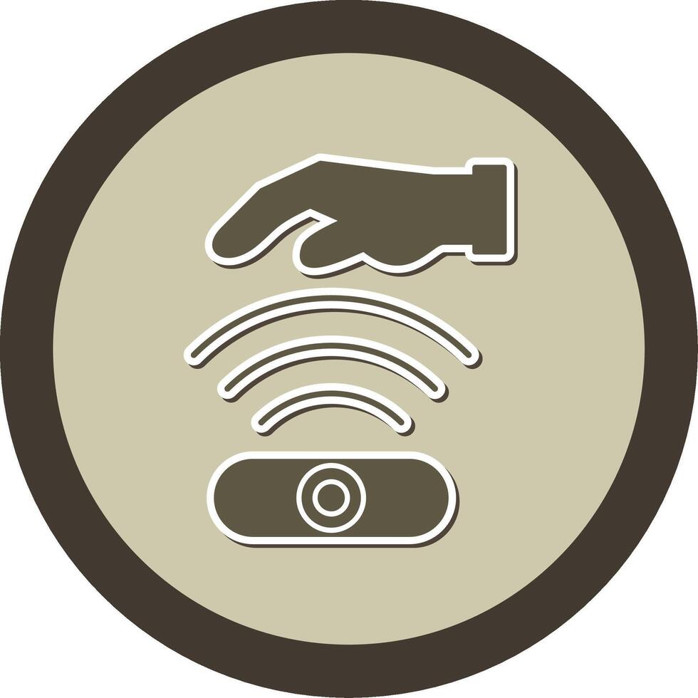Hand Sensor Sticker Circle Icon vector