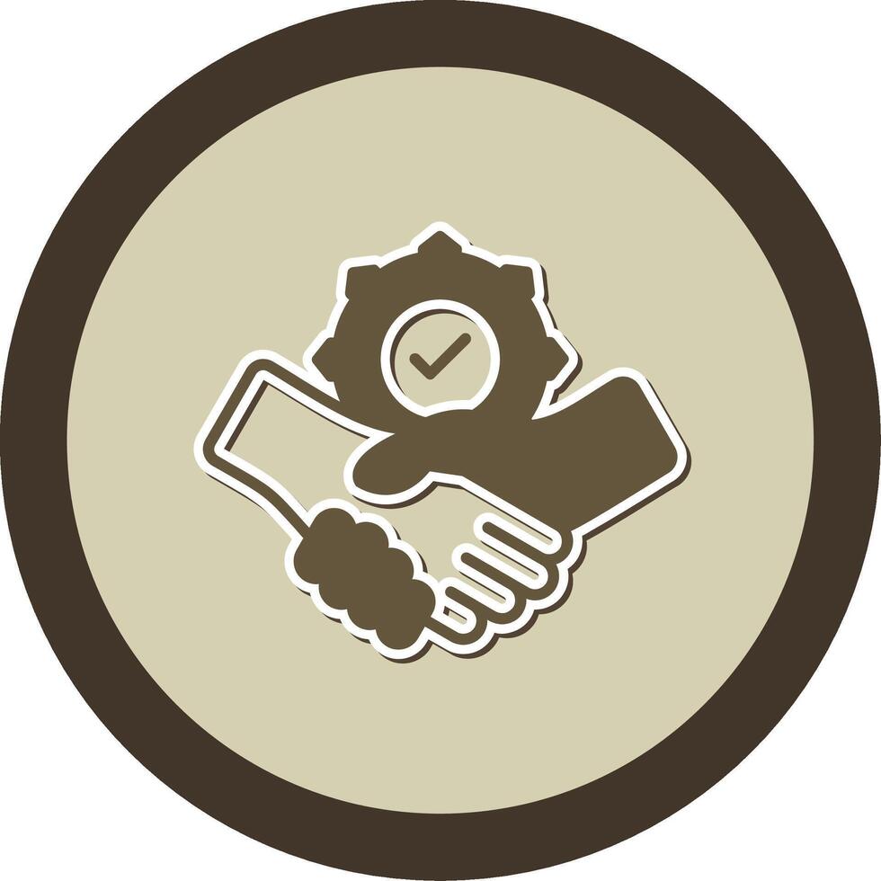 Cooperation Sticker Circle Icon vector